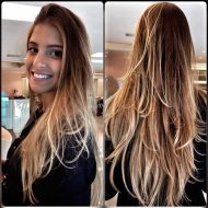 Cabelo repicado em camadas com californiana